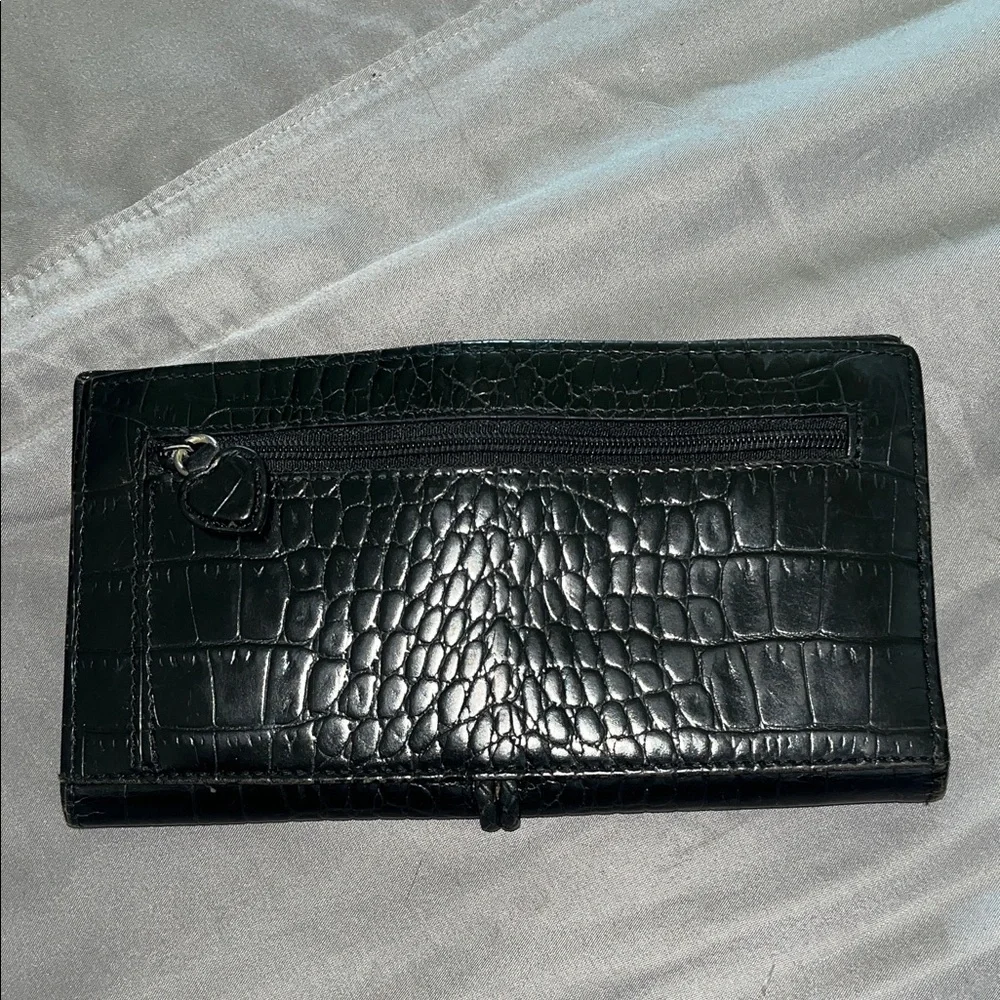 Brighton Brazilian Bree woven leather wallet organizer / clutch w/ Silver Detail